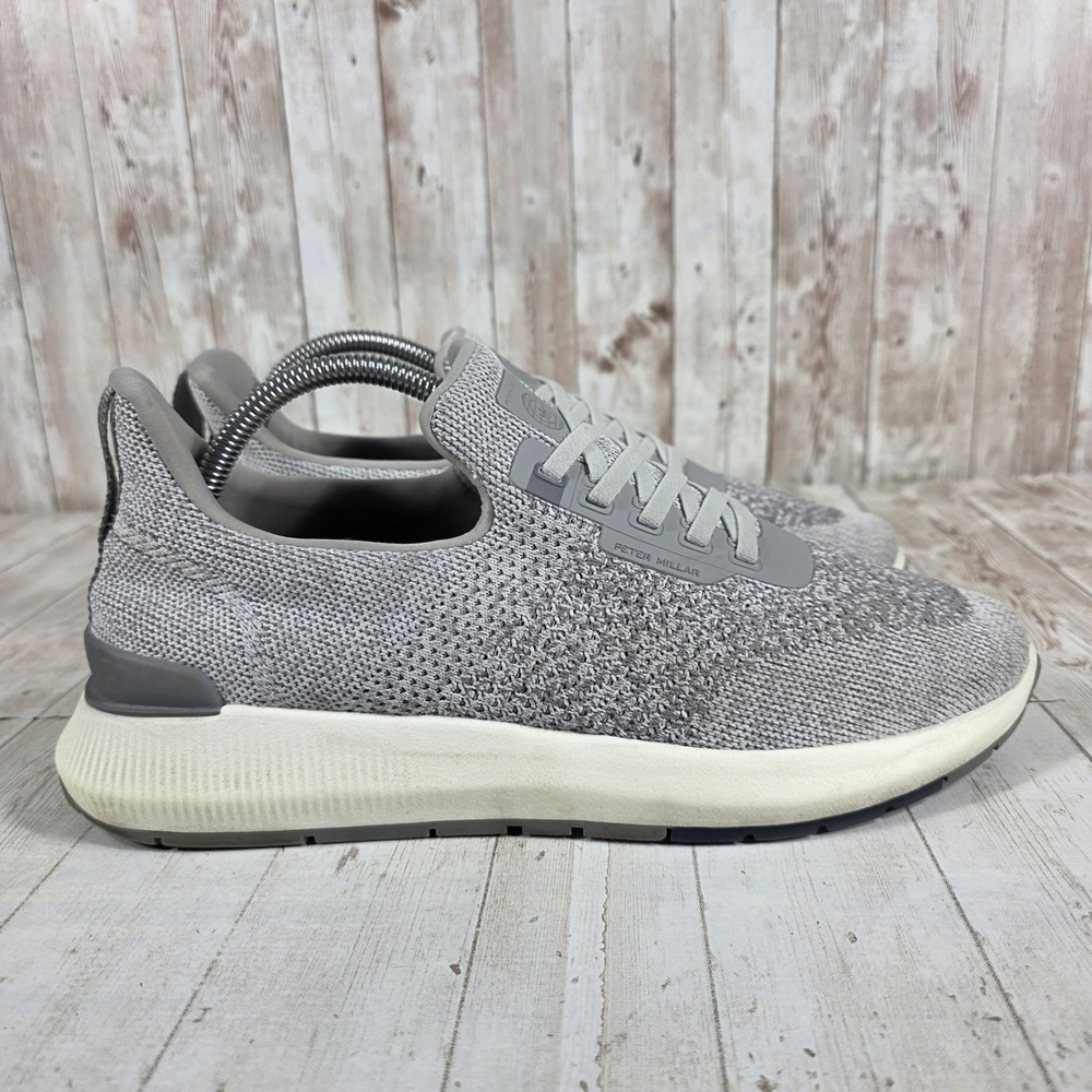 Peter Millar Hyperlight Apollo Mens 9.5 Moon Grey Knit Sneakers MA22EF11